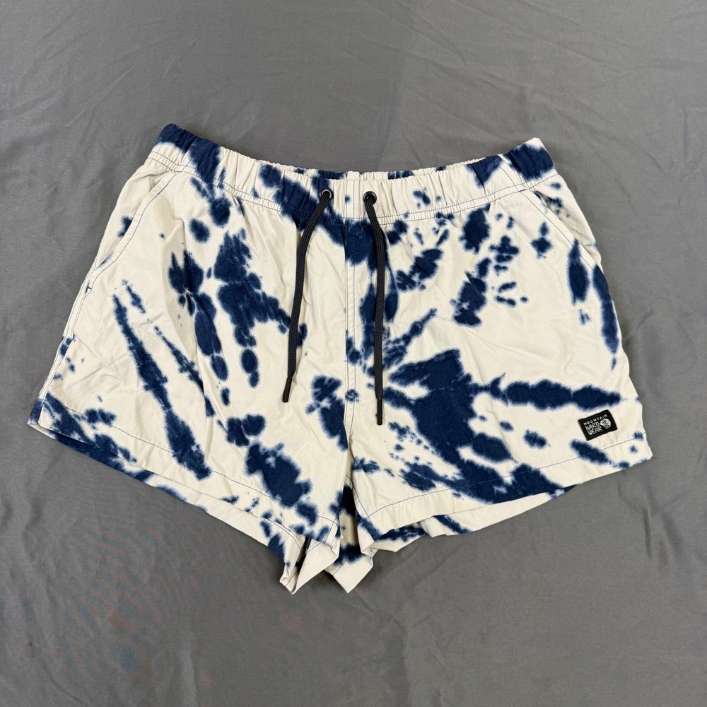 Mountain Hardwear Womens Tie Dye Nylon Shorts Blue White OL9782 Size Small